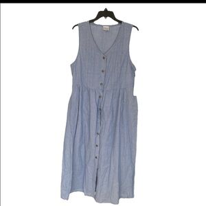 Napa Valley Denim Blue Button Front Dress Women’s Size M New With Tags D-22